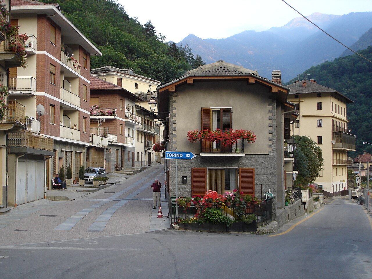 View of Perrero in Val Germanasca